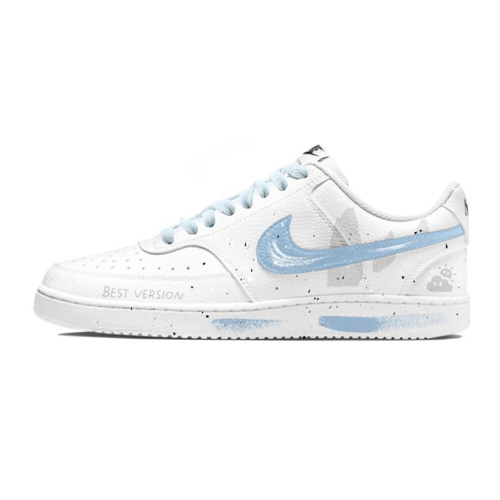Nike Nike Court Vision 1 Low top Skateboard Shoes Men's Blue White