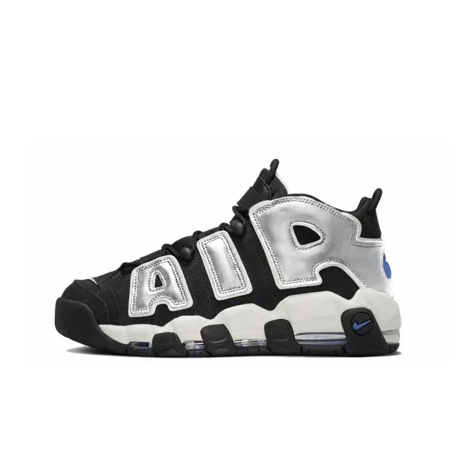 Nike Nike Air More Uptempo Moonlight Dance Abrasion Resistant Mid top Vintage Basketball Shoes Men's Black Silver