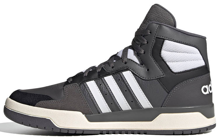 Adidas Neo Entrap Mid Leather Mid top Skateboard Shoes Men's Gray White