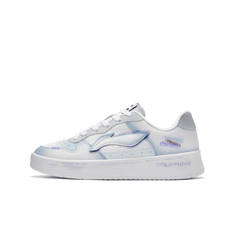 Li-Ning Li Ning Floating Boat Slip Resistant Cushioning Breathable Low top Skateboard Shoes Men's White Cyan