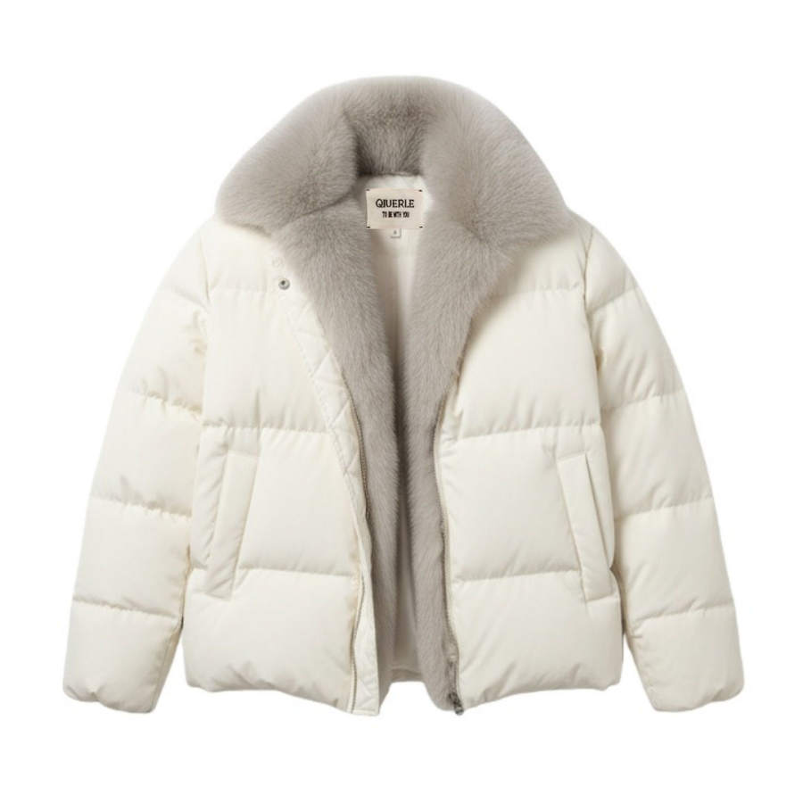 Qiuerle Furs Women's Lapel Thickened