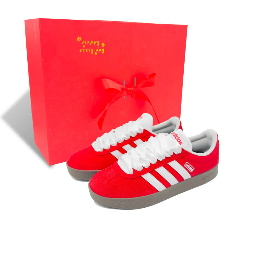 Adidas Neo VL Court 2.0 Fiery Red Lightweight Low top Skateboard Shoes Unisex Red White