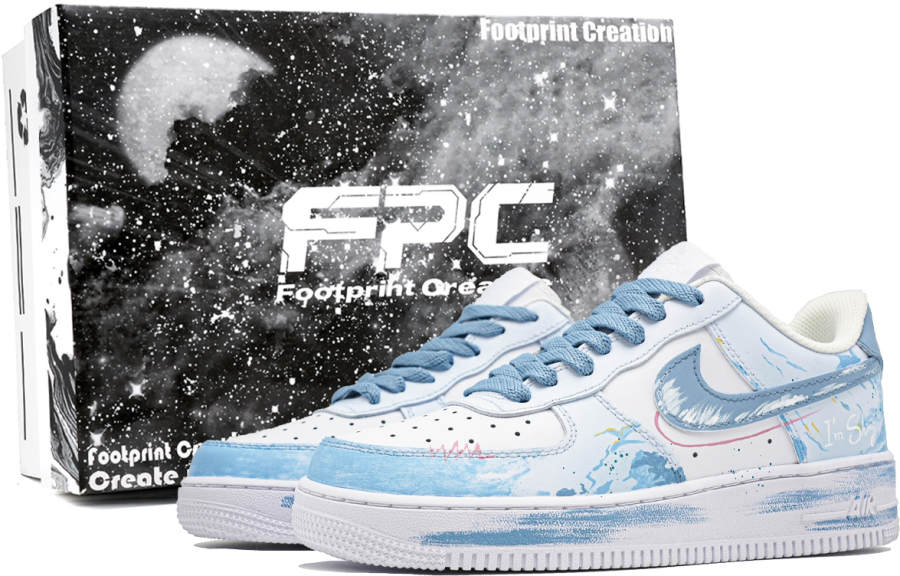 Nike Nike Air Force 1 Skateboard Shoes Unisex Low Top Pink, Light Yellow, Dark Blue