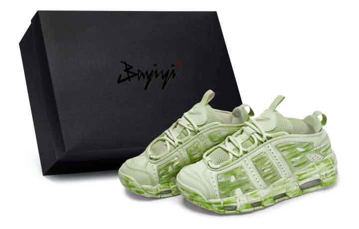 Nike Nike Air More Uptempo 811 Manufacturing, Yunyi Nanshan Yellow Green, Special Shoe Box Abrasion Resistant