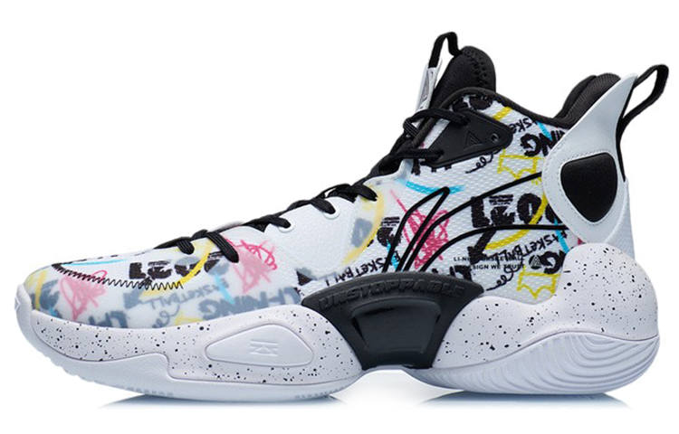 Li-Ning Li Ning Textile, Synthetic Leather, TPU Cushioning Slip Resistant Abrasion Resistant Coverage Support Mid top