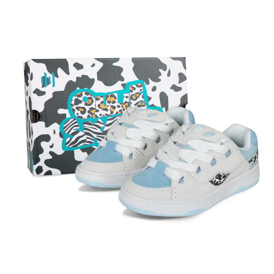 Ollieskate Slip Resistant Cushioning Abrasion Resistant Low top Skateboard Shoes Unisex Blue