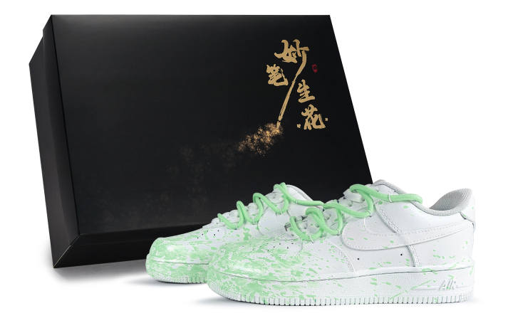Nike Nike Air Force 1 Mint Imagination Slip Resistant Abrasion Resistant Low top Skateboard Shoes Unisex White Green
