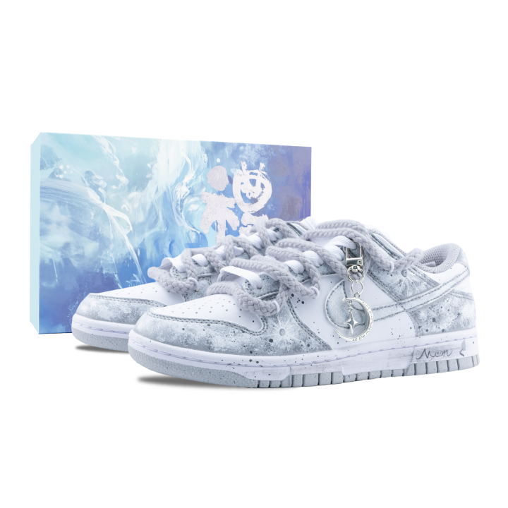 Nike Nike Dunk Eternal Night Galaxy Slip Resistant Abrasion Resistant Low top Skateboard Shoes Unisex Light Gray