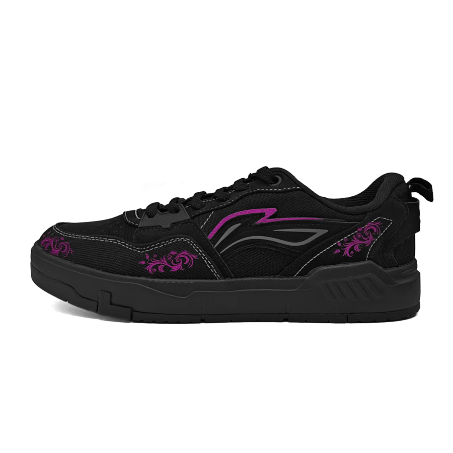 Li-Ning Li Ning Original Era Coverage Slip Resistant Lightweight Low top Skateboard Shoes Men's Black Purple
