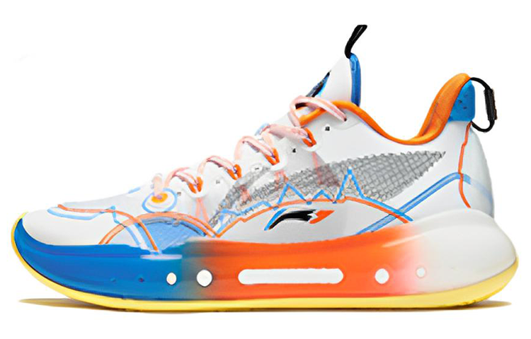 Li-Ning Li Ning YuShuai 14 䨻 Low Cushioning Slip Resistant Abrasion Resistant Low top Basketball Shoes Men's White Red Blue