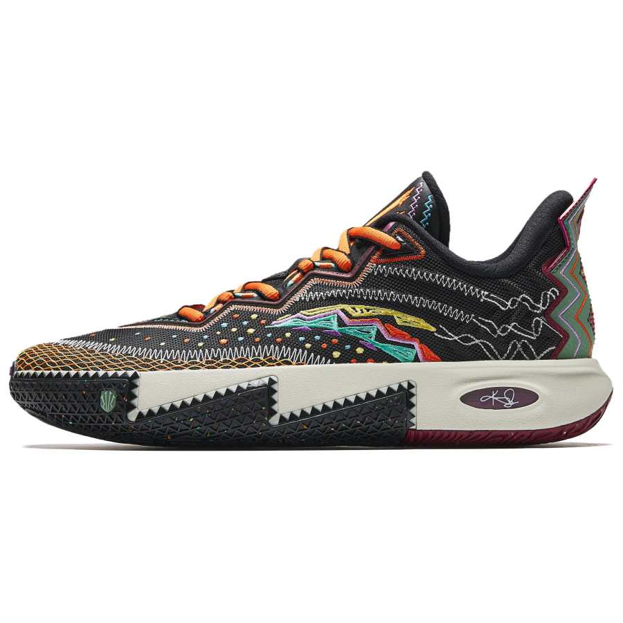 Anta KAI 2 Cushioning Abrasion Resistant Rebound Low top Basketball Shoes Men's Black Green Orange
