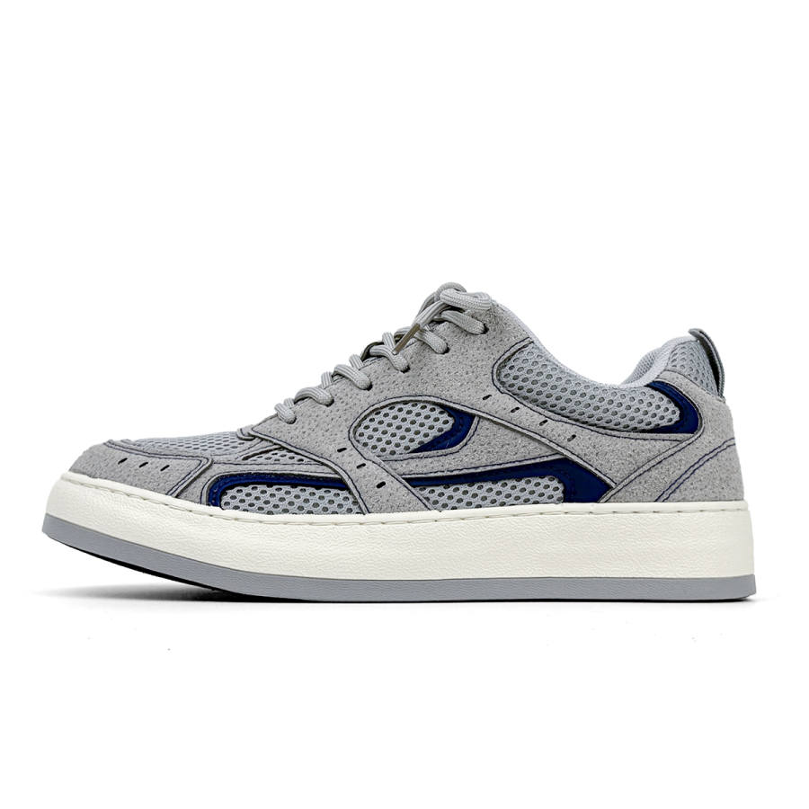 HUANQIU Mesh Coverage Balance Low top Skateboard Shoes Men's Gray Blue