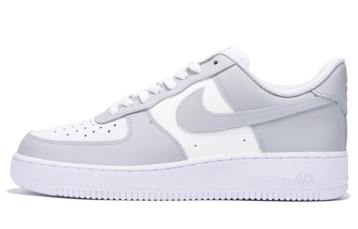 Nike Nike Air Force 1 Slip Resistant Abrasion Resistant Low top Skateboard Shoes Unisex White Gray