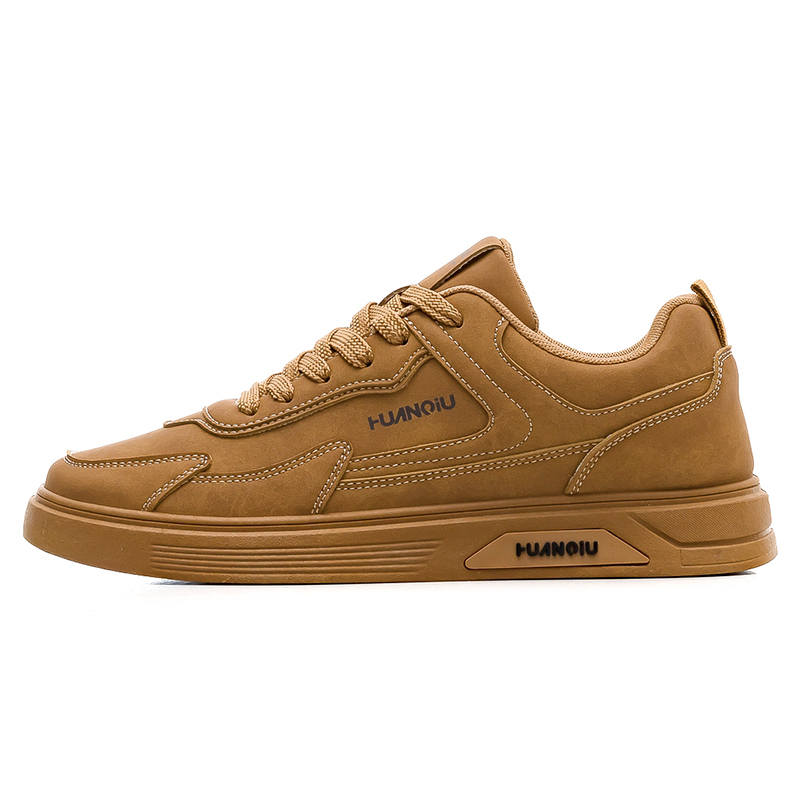 HUANQIU Slip Resistant Balance Lightweight Slip Resistant Balance Lightweight Low top Skateboard Shoes Men's Brown