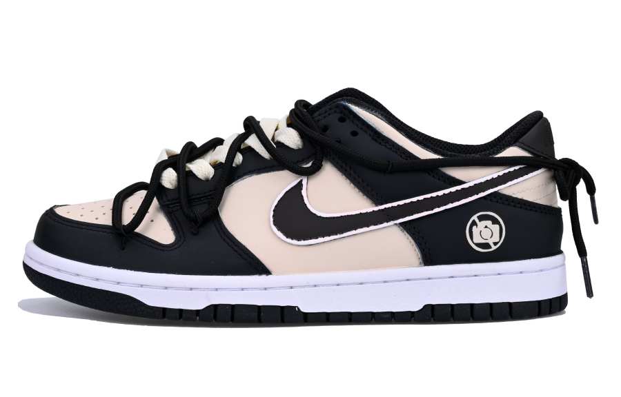 Nike Nike Dunk Vlad Cow Leather Slip Resistant, Abrasion Resistant, Lightweight Low top Skateboard Shoes GS Beige Black