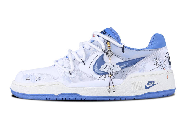 Nike Nike Full Force Wan Jiangzhi Coverage Slip Resistant And Abrasion Resistant Low top Skateboard Shoes Men's Gray Blue