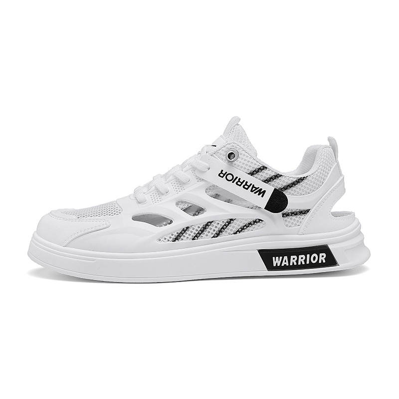 Warrior Wear resistant And Lightweight Low top Skateboard Shoes Men's White Black
