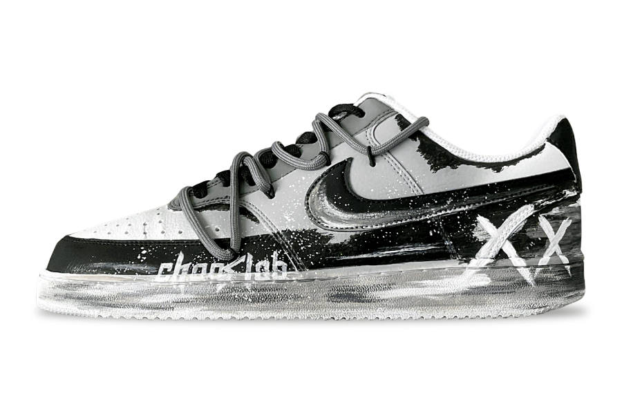 Nike Nike Court Vision 1 Chaos Laboratory Abrasion Resistant Low top Skateboard Shoes Unisex Gray