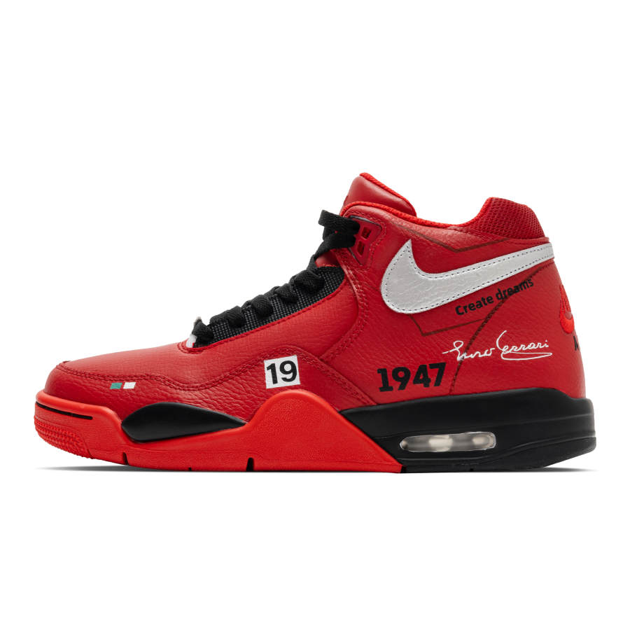 Nike Nike Flight Legacy Racing Track Celebrity Slip Resistant Mid top Vintage Basketball Shoes Unisex Red