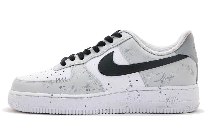 Nike Nike Air Force 1 Abrasion Resistant Abrasion Resistant Low top Skateboard Shoes Unisex Black White Gray