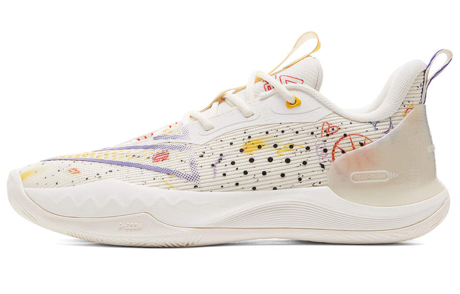 PEAK Taichi Triangle 4.0 Basketball Shoes Men's Low Top Ultra Strong White Dark Purple