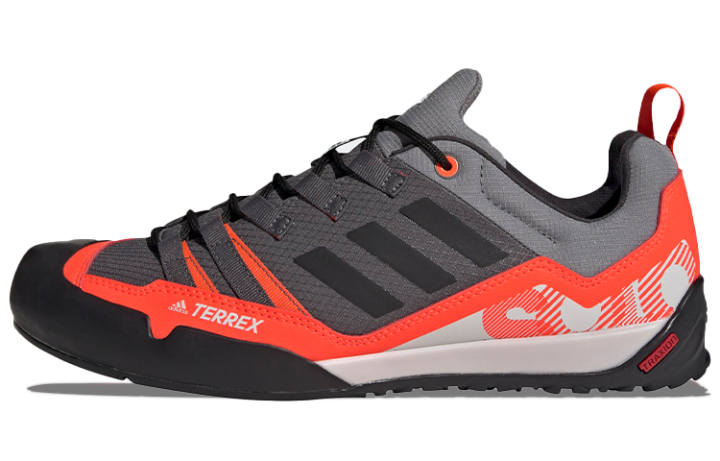 Adidas Adidas Terrex Swift Solo Approach Abrasion Resistant Low top Hiking Shoes Unisex Gray Orange