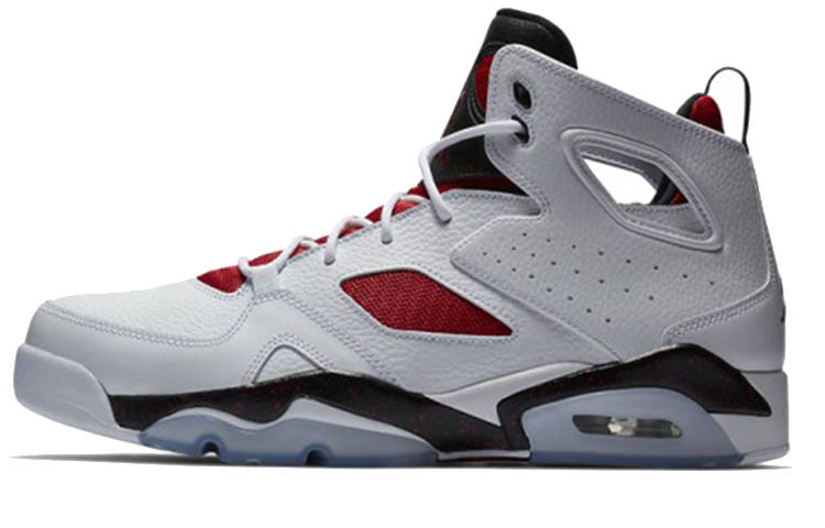 Jordan Jordan Flight Club 91 White Black Red Slip Resistant Lightweight Non slip Lightweight Mid top Basketball Shoes Men's
