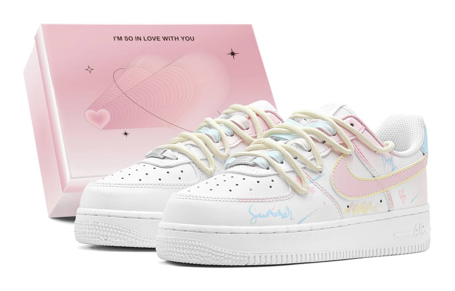 Nike Nike Air Force 1 Summer Pink Love Low top Skateboard Shoes Women's Pink