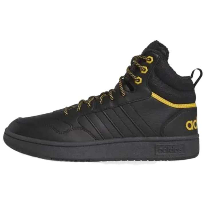Adidas Adidas Hoops 3.0 Mid Winterized Classic Fur Lining Core Black Preloved Yellow