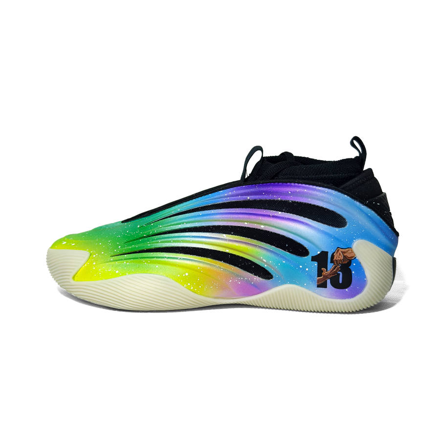 Adidas Adidas Harden Vol.9 Cushioning Slip Resistant Abrasion Resistant Mid top Basketball Shoes Men's Blue Green
