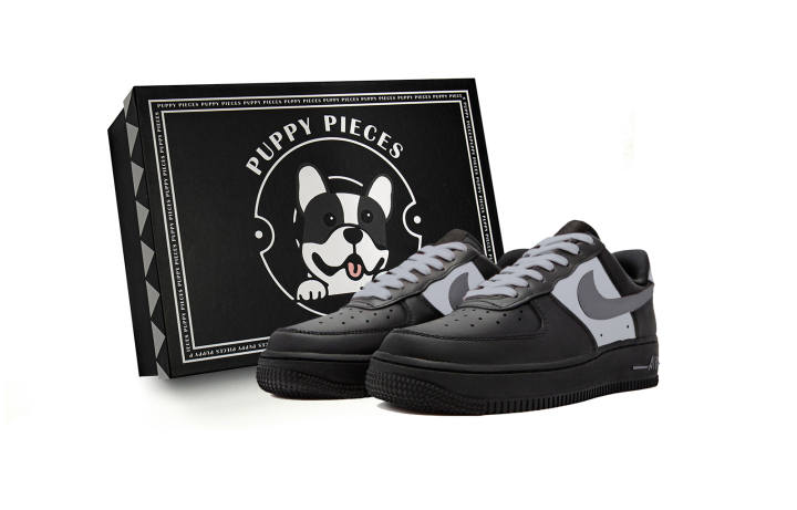 Nike Nike Air Force 1 Casual, Special Shoe Box, Xia Gray Smoke Low top Skateboard Shoes Unisex Black