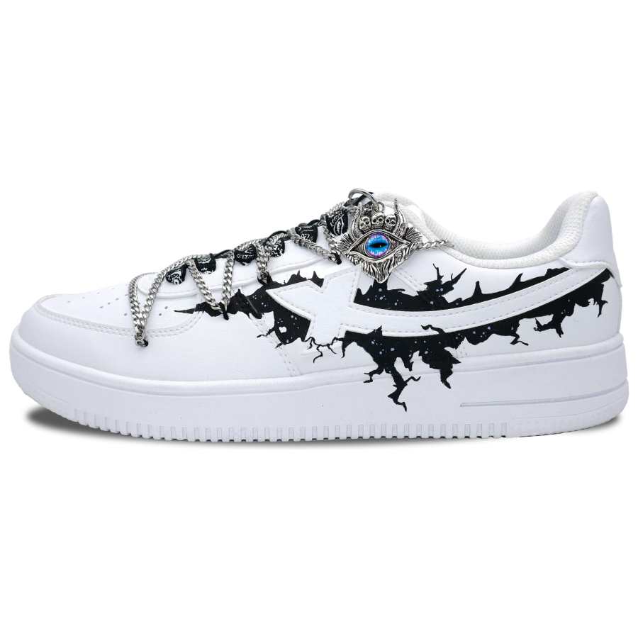 XTEP Air Force 1 Slip Resistant Abrasion Resistant Low top Skateboard Shoes Unisex White Black