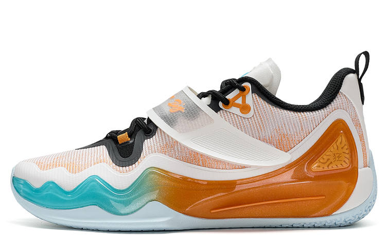 XTEP Jlin 2 V2 Jeremy Lin Game Ready Abrasion Resistant Low top Basketball Shoes Men's Sail White/Orange Yellow