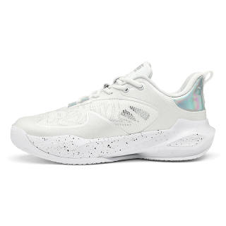 IVERSON Slip Resistant, Abrasion Resistant, Breathable Low top Basketball Shoes Unisex Moon White Silver