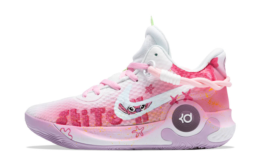 Nike Nike KD Trey 5 IX Slip Resistant Abrasion Resistant Mid top Vintage Basketball Shoes Unisex Light Pink