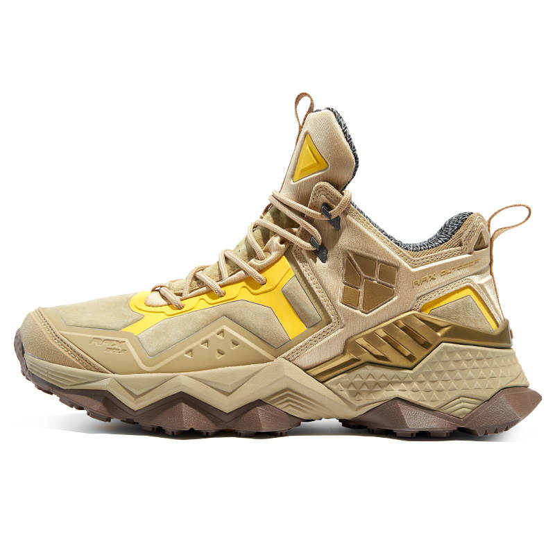 RAX Cushioning Slip Resistant Abrasion Resistant Waterproof Mountaineering Shoes Men's Light Khaki