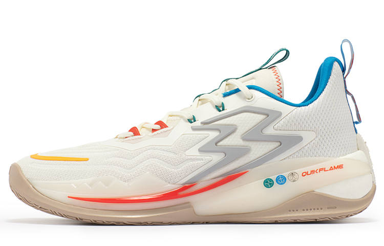 361° Big3 3.0 Pro Abrasion Resistant Breathable Low top Basketball Shoes Men's Feather White