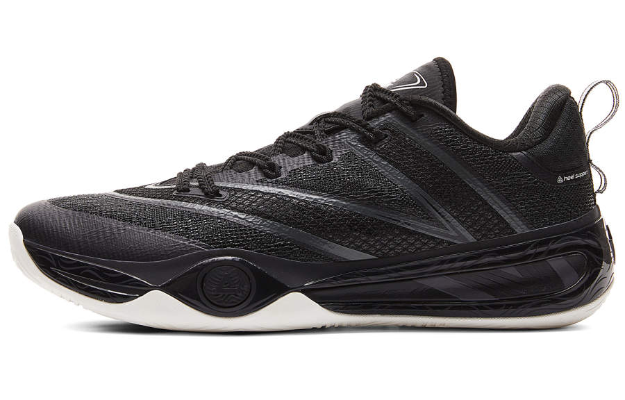 PEAK Abrasion Resistant Rebound Anti Twist Low top Basketball Shoes Men's Black Magnet Gray