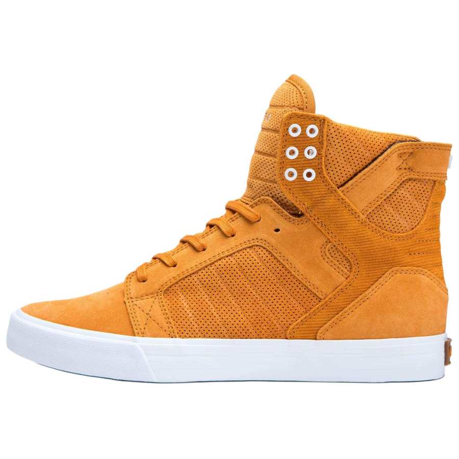 SUPRA Slip Resistant Abrasion Resistant High top Skateboard Shoes Men's Brown