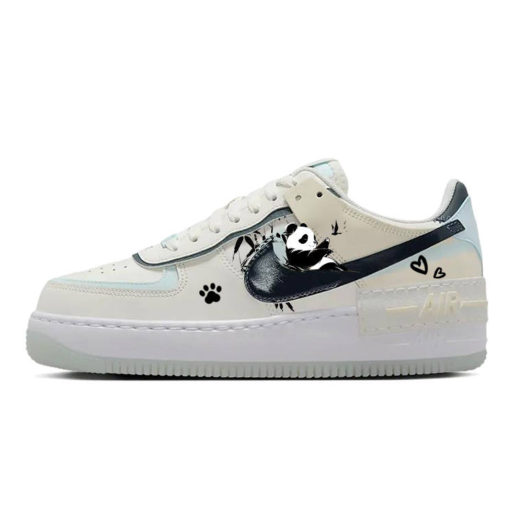Nike Nike Air Force 1 Slip Resistant, Abrasion Resistant, Lightweight Low top Skateboard Shoes Women's Beige Blue