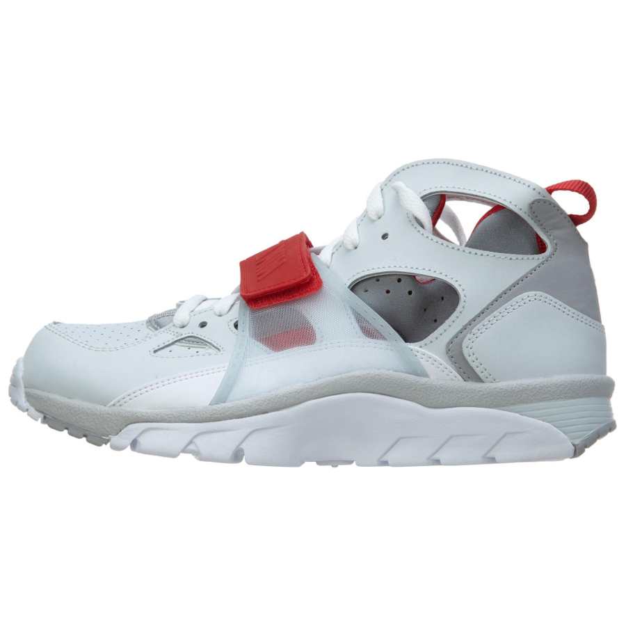 Nike Nike Air Trainer Huarache Slip Resistant Mid top Basketball Shoes Men's Gray White