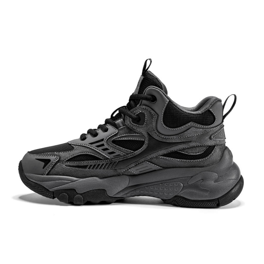 JEEP SPIRIT Rebound Cushioning Support Abrasion Resistant Waterproof Mid top Hiking Shoes Men's Volcanic Ash