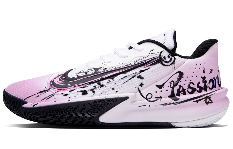 Nike Nike Precision 7 Abrasion Resistant Abrasion Resistant Low top Basketball Shoes Men's White Purple