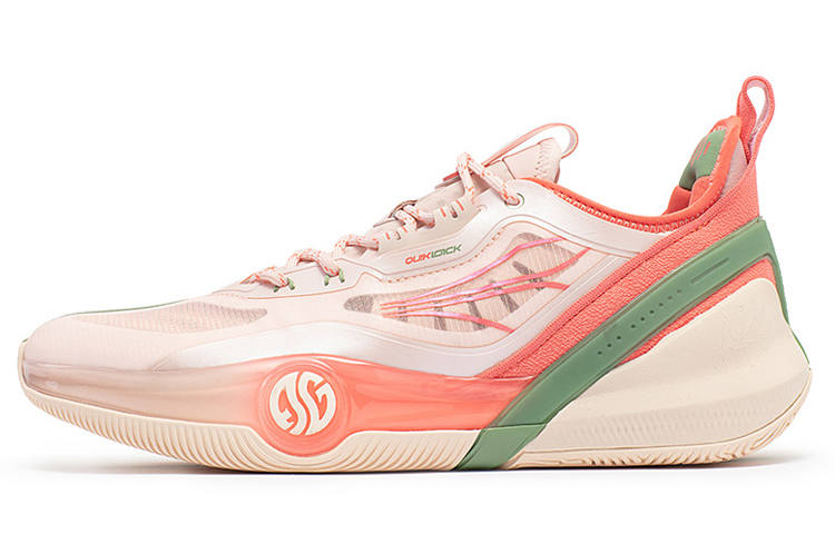 361° AG3 Pro Basketball Shoes Men's Low Top Pink Green