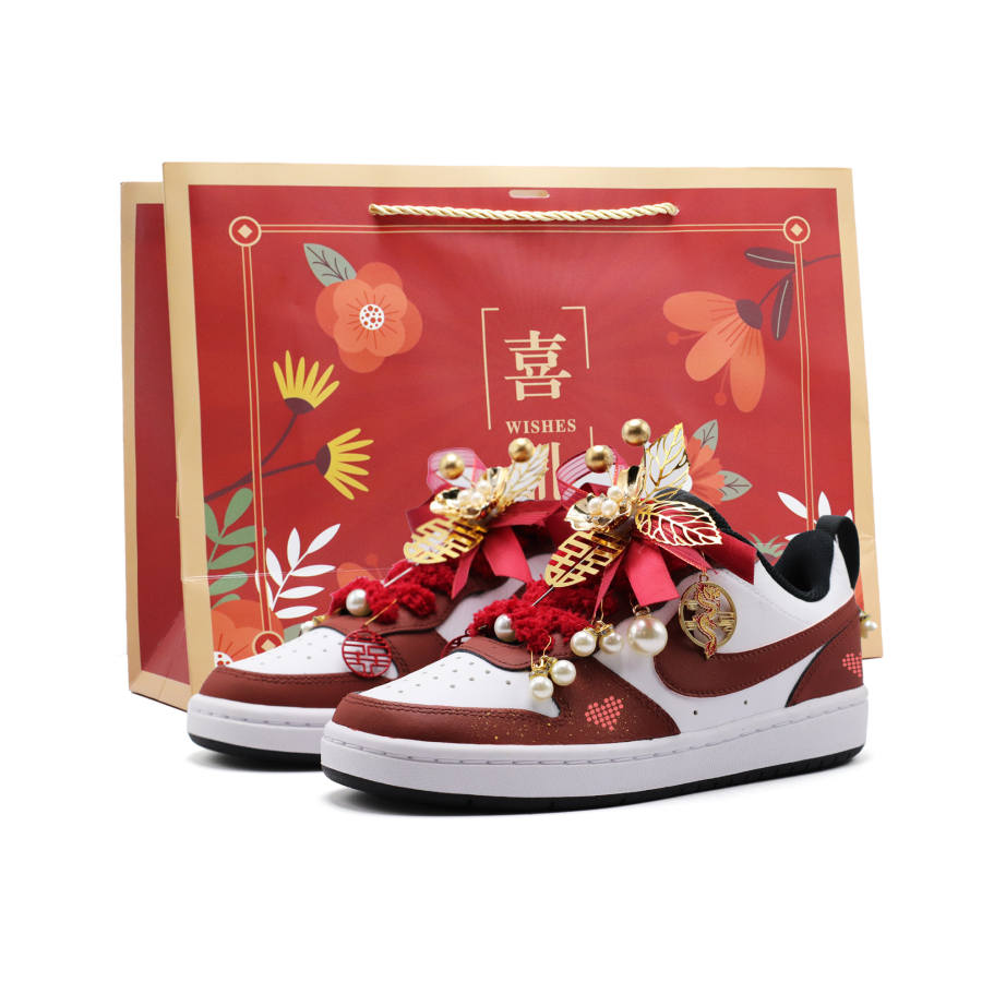 Nike Nike Court Borough GS Shopping Bag, Hearts Connected Abrasion Resistant Low top Skateboard Shoes Women's