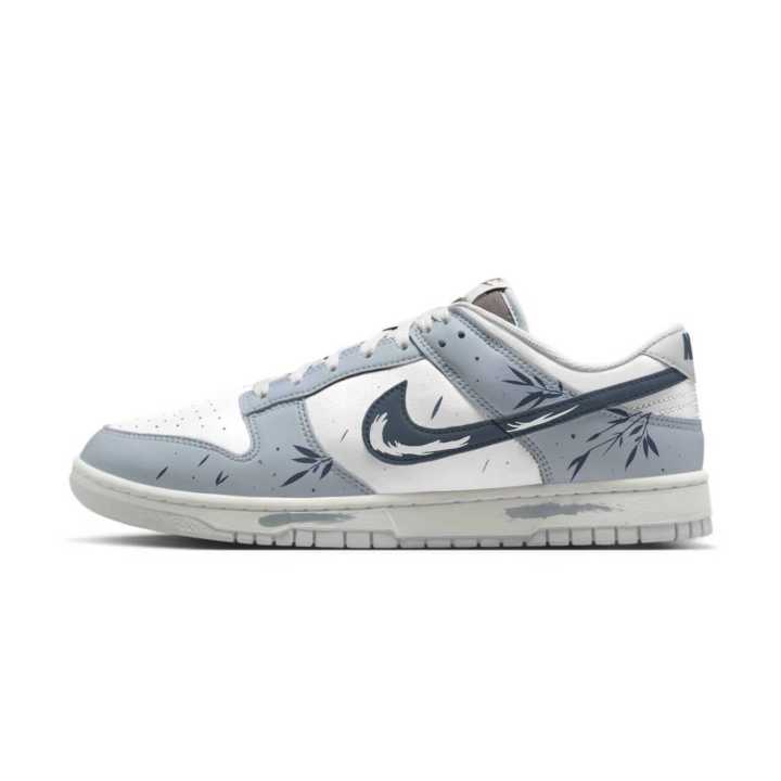 Nike Nike Dunk Abrasion Resistant Low top Skateboard Shoes Unisex White Blue