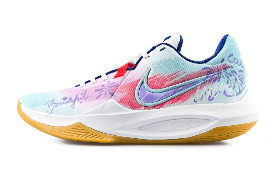 Nike Nike Precision 6 Abrasion Resistant Low top Basketball Shoes Unisex Blue Pink