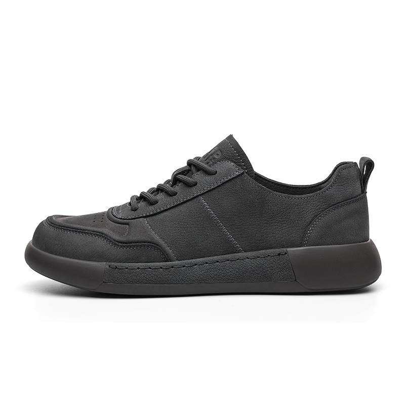 JEEP SPIRIT Leisure Collection Cow Leather Low top Skateboard Shoes Men's Climbing Gray