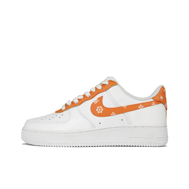 Nike Nike Air Force 1 Low top Skateboard Shoes Men's White Orange