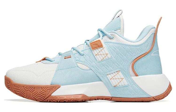 Anta 2 Cushioning Slip Resistant Mid top Basketball Shoes Men's Gray Blue